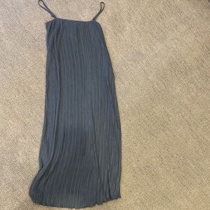 Madewell Navy Pleated Maxi Dress